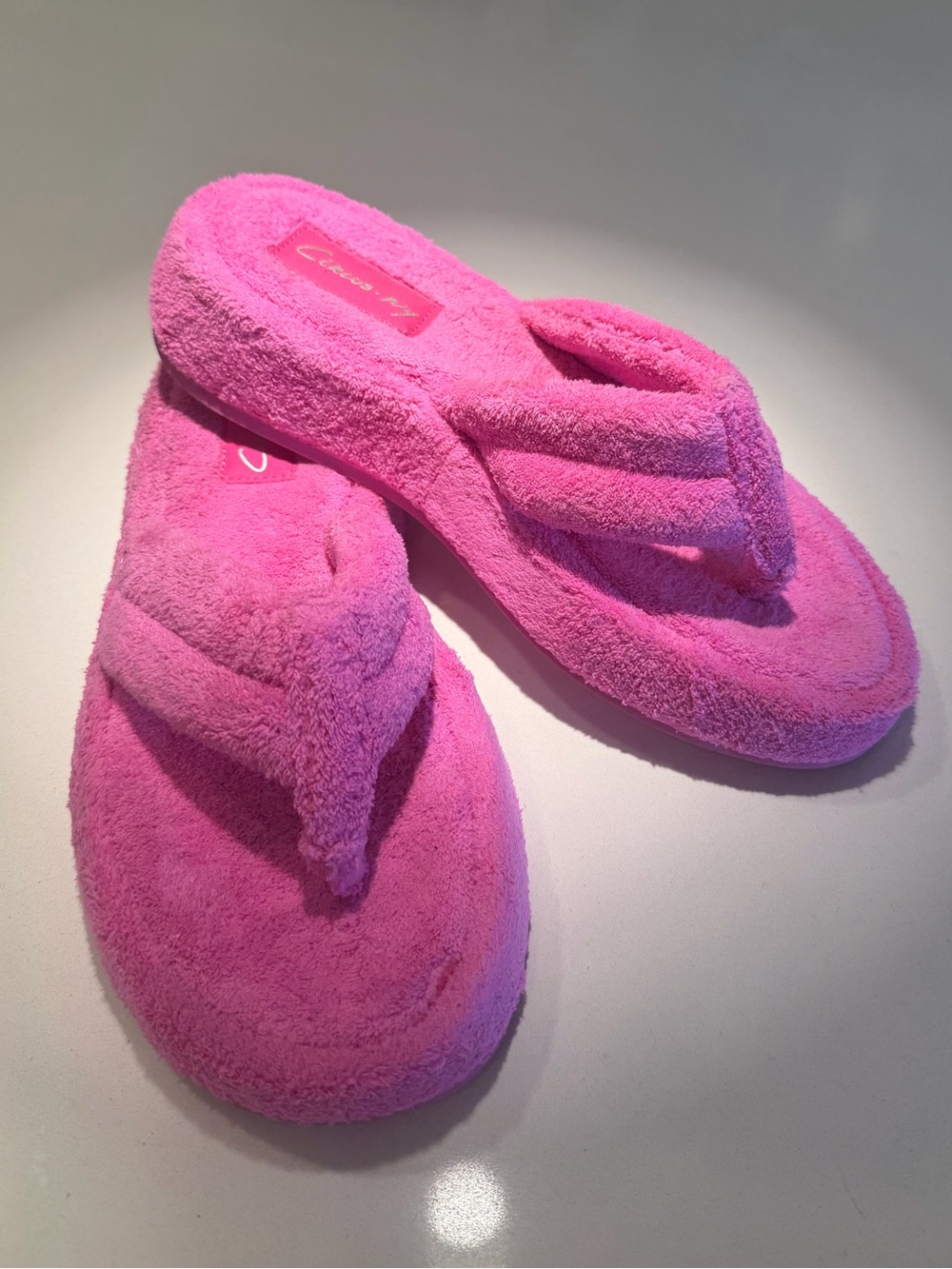 Circus NY x Sam Edelman Plush Pink Terry Flip Flop Sandals Size 8 NWT